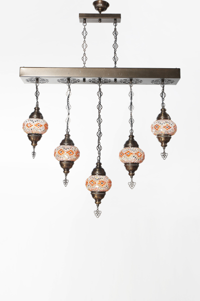 5in1 Antique Mosaic Ceiling Chandelier